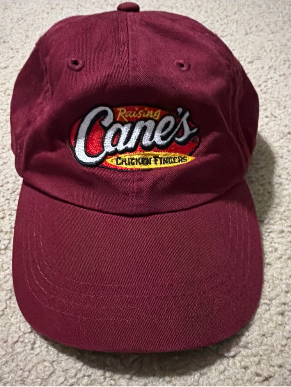 Raising Cane's Hat Cap Strap Back Mens One Size Adjustable Restaurant Chicken